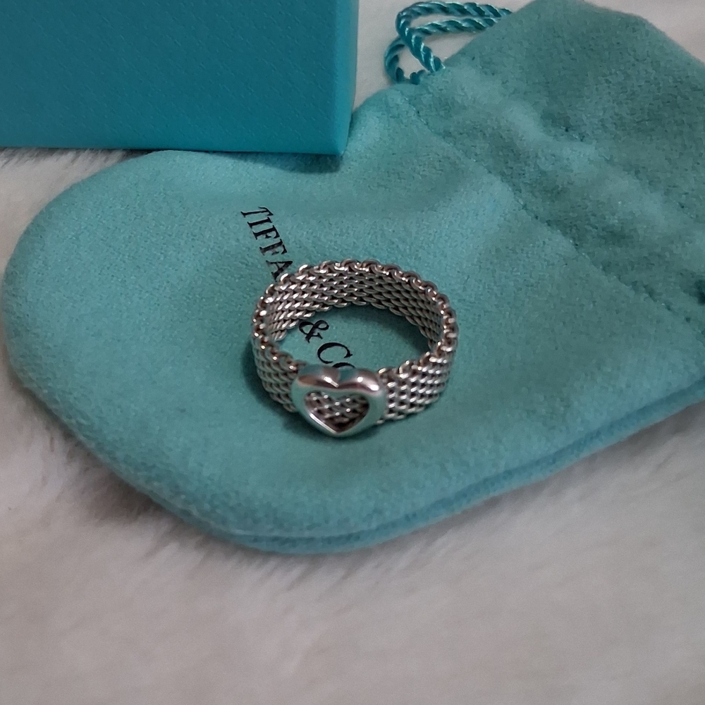 Tiffany & Co. Summerset Mesh Heart Ring 7.5
